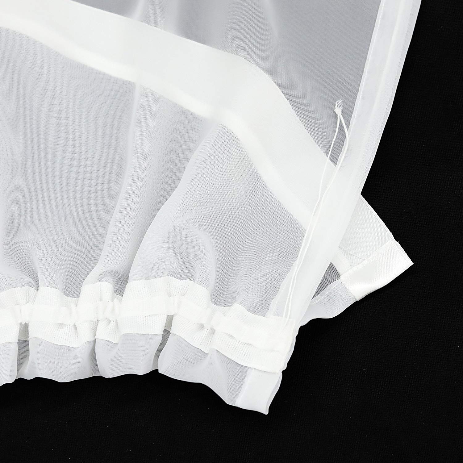 Kuvertstore transparente Weiß Vorhang eBay | mit Kräuselband Kleinfenster Gardine Voile