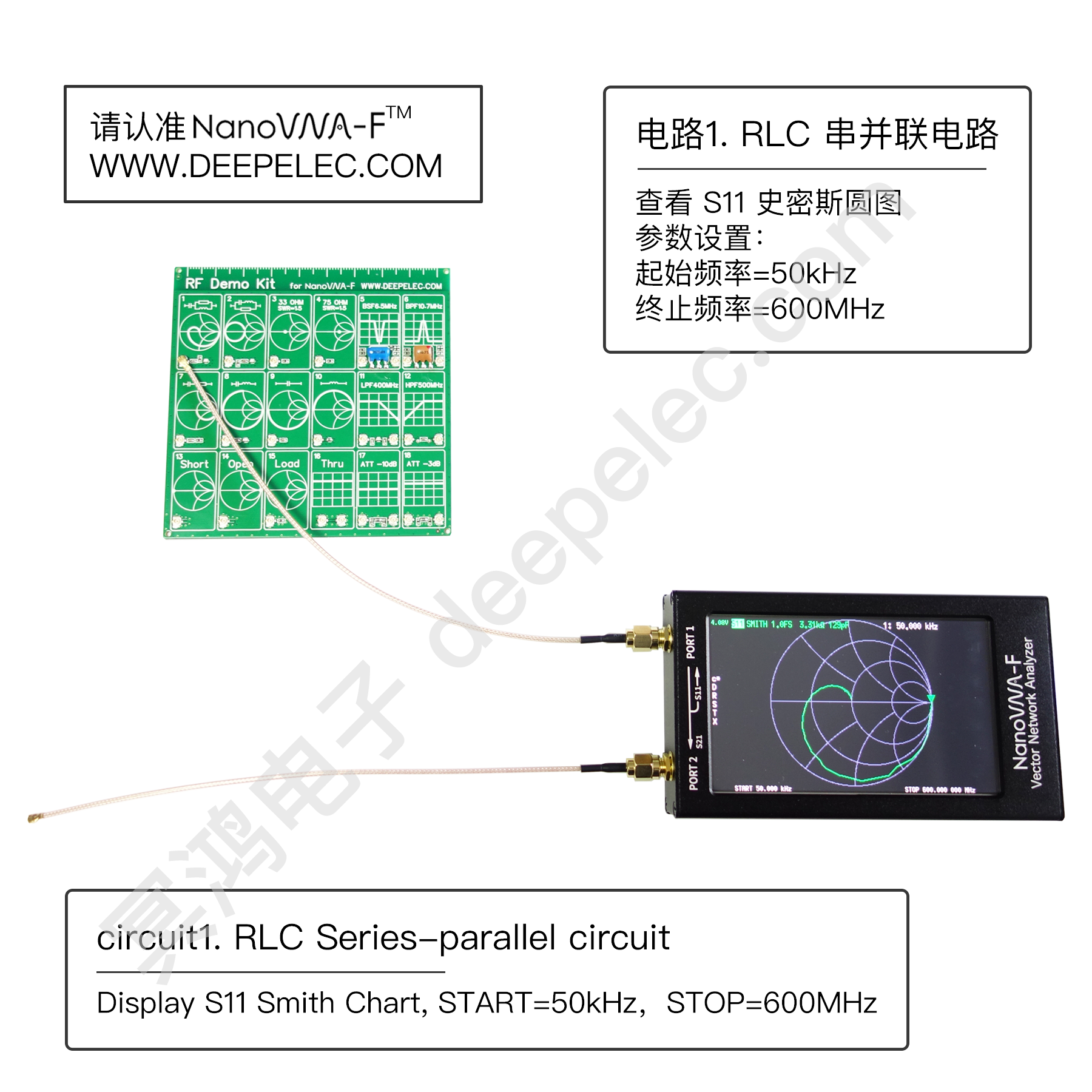 Probes RF Demo Kit NanoVNA RF Test Module Vector Network Analyzer BoardUS 