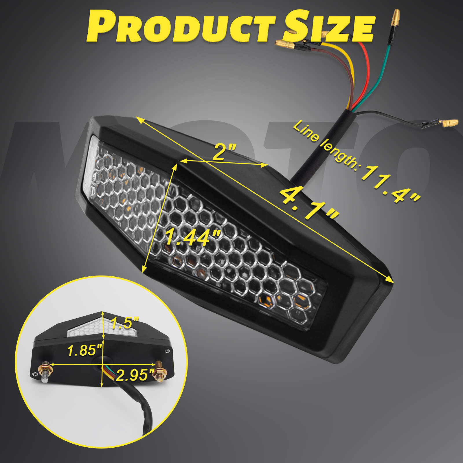 thumbnail image 2 of Universal LED Rear Taillight Brake Light For Suzuki DRZ400 & Other Motorcycles – Multi-Colored 2 of 5