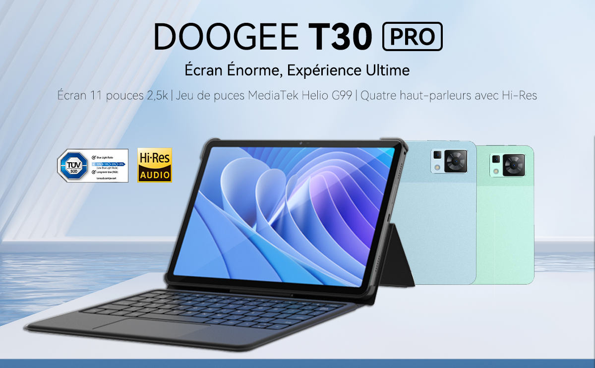 Tablette tactile Doogee T30 Pro ( Bleu) 4G tablette MediaTek hélio
