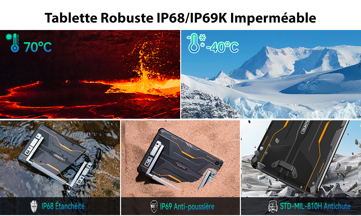 70€ sur RT6 Oukitel: puissante robuste tablette Android 13