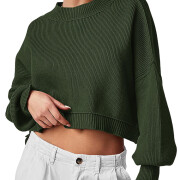 Womens-Cropped-Sweater-Fall-Long-Sleeve-Crop-Pullover-Sweater-Armygreen-1