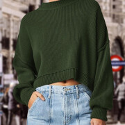 Womens-Cropped-Sweater-Fall-Long-Sleeve-Crop-Pullover-Sweater-Armygreen-5