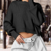 Womens-Cropped-Sweater-Fall-Long-Sleeve-Crop-Pullover-Sweater-Black-4