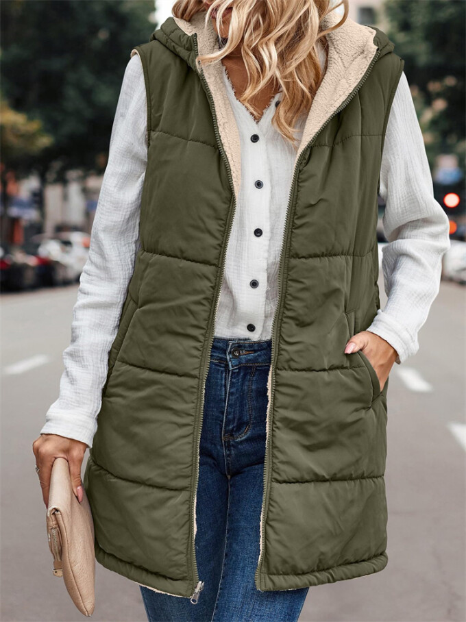 Womens-Winter-Sherpa-Fleece-Long-Vest-Armygreen-4.jpg