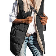 Womens-Winter-Sherpa-Fleece-Long-Vest-Black-1