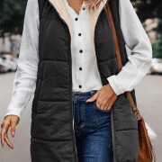 Womens-Winter-Sherpa-Fleece-Long-Vest-Black-5