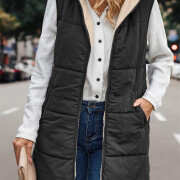 Womens-Winter-Sherpa-Fleece-Long-Vest-Black-6