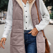 Womens-Winter-Sherpa-Fleece-Long-Vest-Camel-5