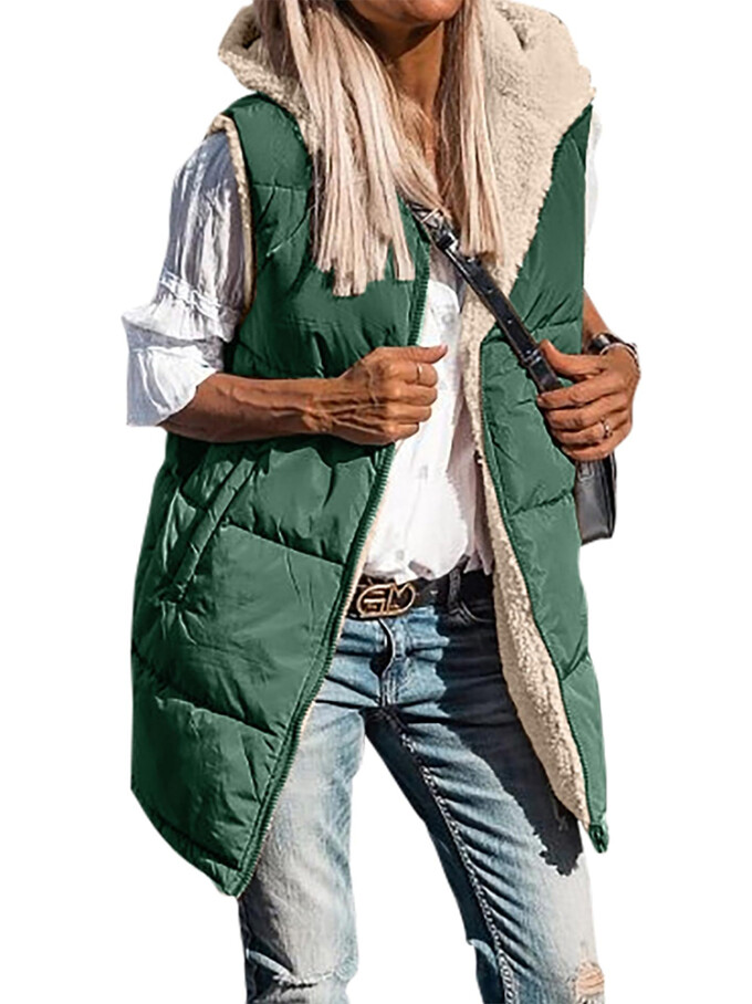 Womens-Winter-Sherpa-Fleece-Long-Vest-Green-1.jpg