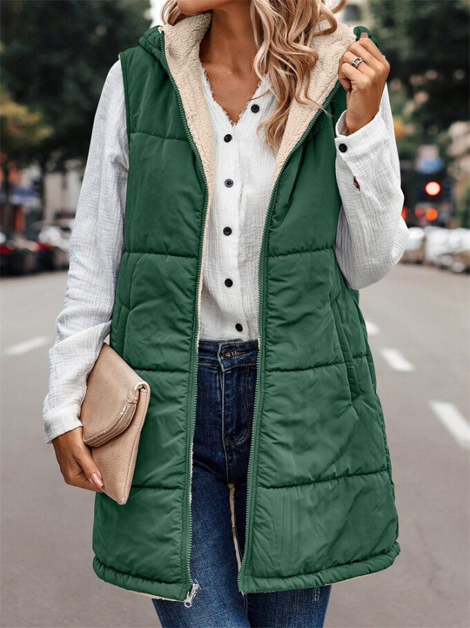 Womens-Winter-Sherpa-Fleece-Long-Vest-Green-3.jpg