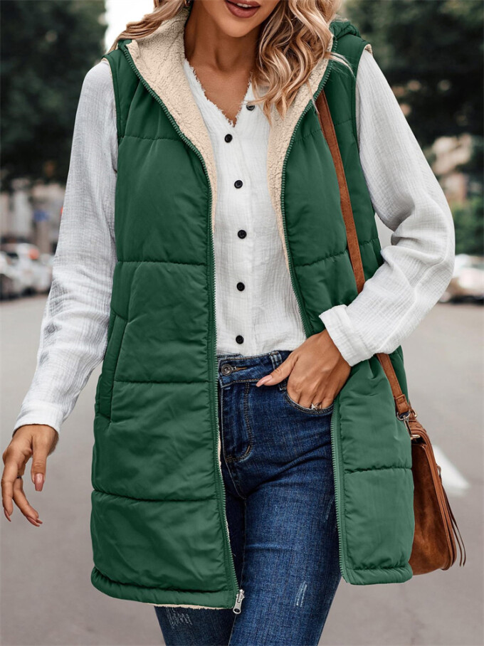 Womens-Winter-Sherpa-Fleece-Long-Vest-Green-5.jpg