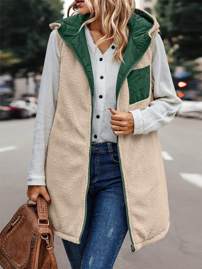 Womens-Winter-Sherpa-Fleece-Long-Vest-Green-6.jpg