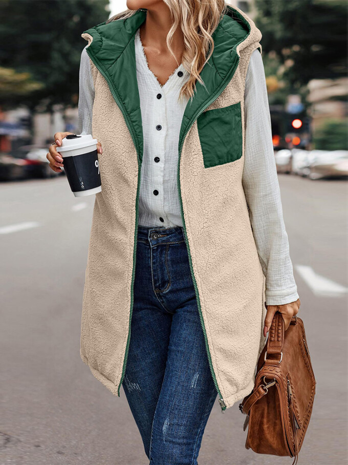 Womens-Winter-Sherpa-Fleece-Long-Vest-Green-7.jpg