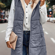 Womens-Winter-Sherpa-Fleece-Long-Vest-Greyblue-3