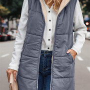 Womens-Winter-Sherpa-Fleece-Long-Vest-Greyblue-4