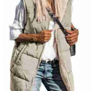 Womens-Winter-Sherpa-Fleece-Long-Vest-Lightgreen-1