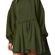 Womens-Oversized-Long-Sleeve-Sweatshirt-Dress-Armygreen-1