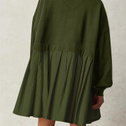 Womens-Oversized-Long-Sleeve-Sweatshirt-Dress-Armygreen-2