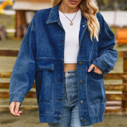 Womens-Oversized-Vintage-Denim-Jacket-Navyblue-5