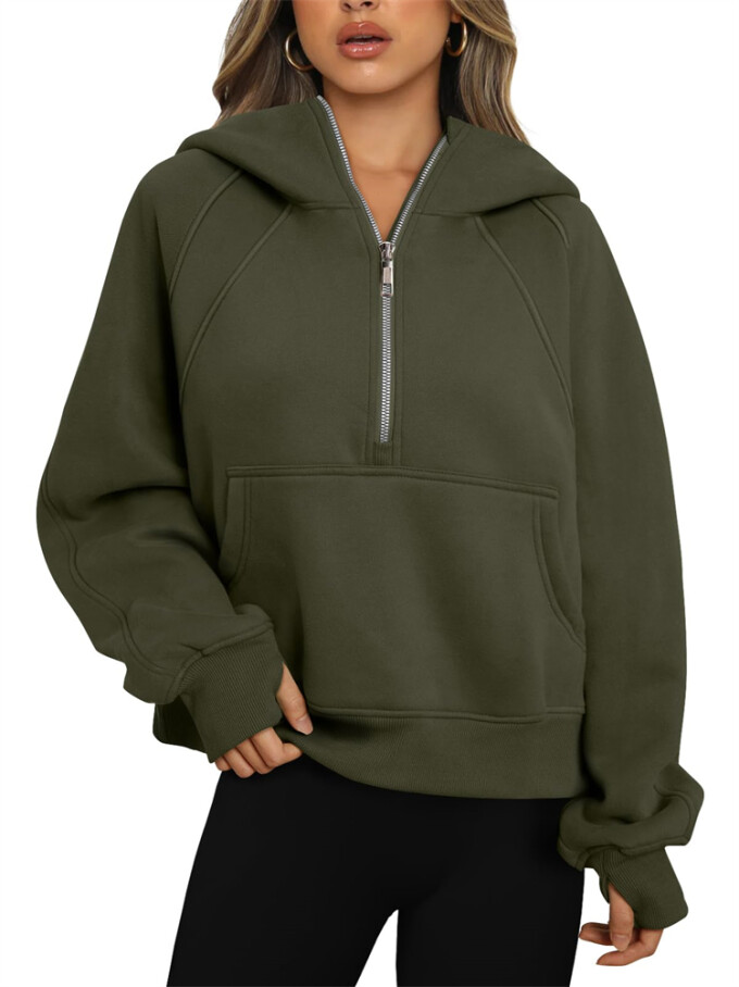 Womens-Cropped-Sweatshirt-Quarter-Zipper-Fleece-Pullover-Hoodies-Armygreen-1.jpg