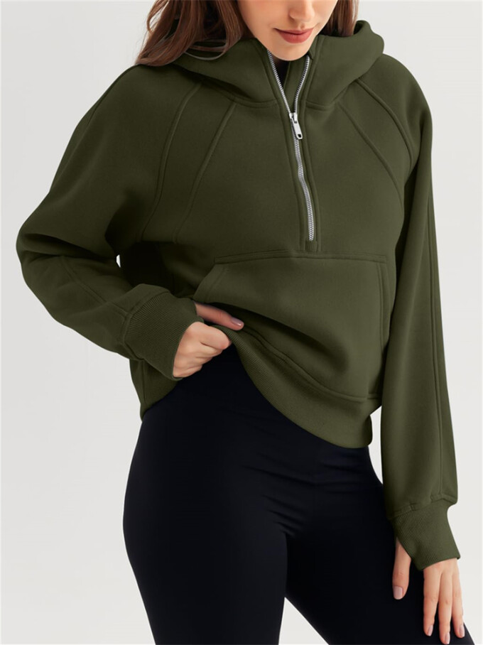 Womens-Cropped-Sweatshirt-Quarter-Zipper-Fleece-Pullover-Hoodies-Armygreen-3.jpg