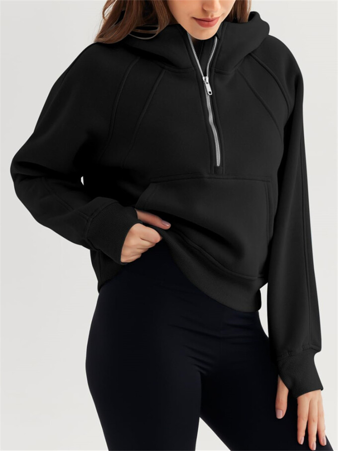 Womens-Cropped-Sweatshirt-Quarter-Zipper-Fleece-Pullover-Hoodies-Black-4.jpg