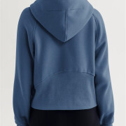 Womens-Cropped-Sweatshirt-Quarter-Zipper-Fleece-Pullover-Hoodies-Blue-2