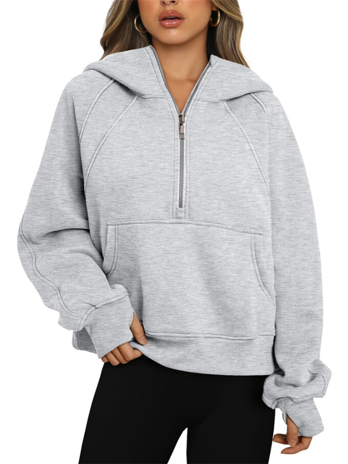 Womens-Cropped-Sweatshirt-Quarter-Zipper-Fleece-Pullover-Hoodies-Grey-1.jpg