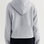 Womens-Cropped-Sweatshirt-Quarter-Zipper-Fleece-Pullover-Hoodies-Grey-2