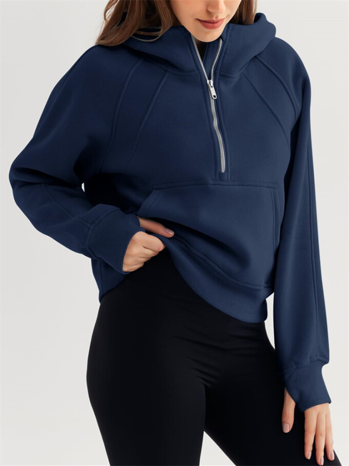 Womens-Cropped-Sweatshirt-Quarter-Zipper-Fleece-Pullover-Hoodies-Navyblue-3.jpg