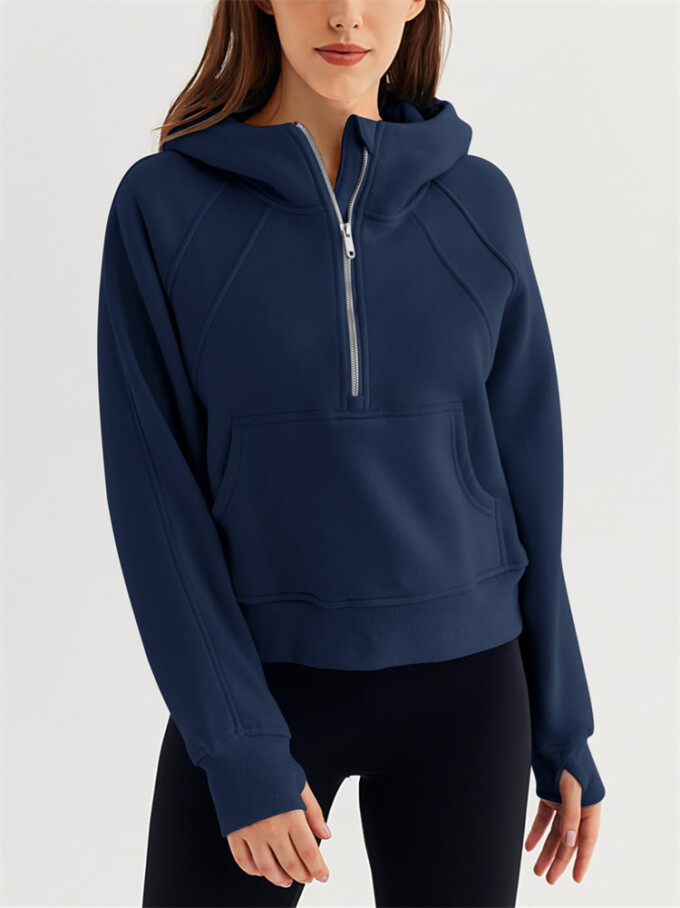 Womens-Cropped-Sweatshirt-Quarter-Zipper-Fleece-Pullover-Hoodies-Navyblue-4.jpg