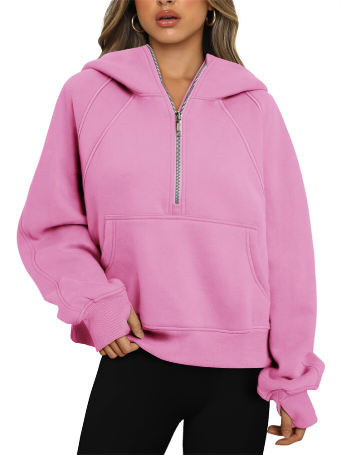 Womens-Cropped-Sweatshirt-Quarter-Zipper-Fleece-Pullover-Hoodies-Pink-1.jpg