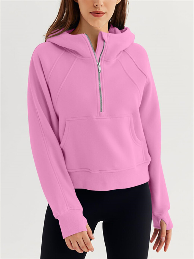 Womens-Cropped-Sweatshirt-Quarter-Zipper-Fleece-Pullover-Hoodies-Pink-4.jpg