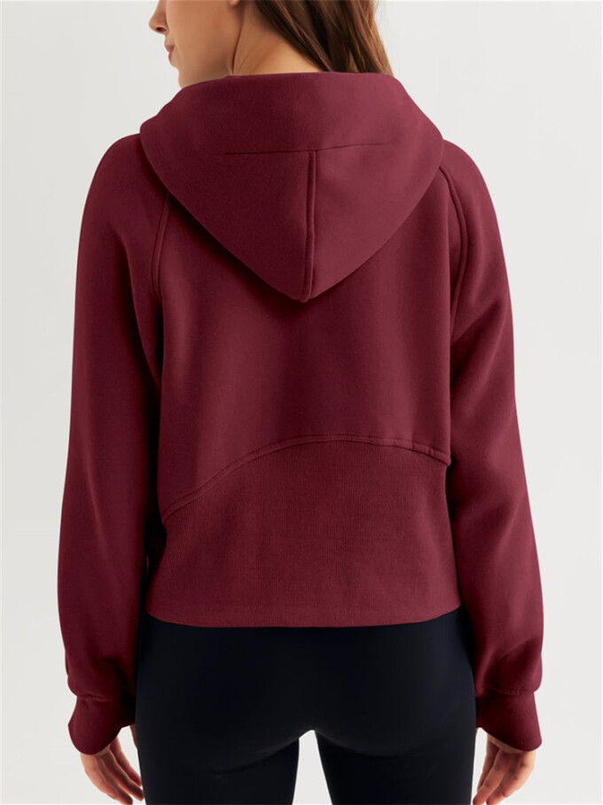 Womens-Cropped-Sweatshirt-Quarter-Zipper-Fleece-Pullover-Hoodies-Winered-2.jpg