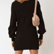 Womens-Long-Sleeve-Knit-Bodycon-Dress-Black-2