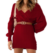 Womens-Long-Sleeve-Knit-Bodycon-Dress-Winered-1