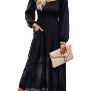 Womens-2023-Long-Sleeve-Maxi-Dress-Black-1