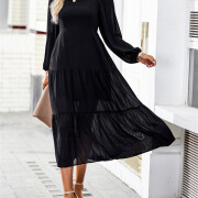 Womens-2023-Long-Sleeve-Maxi-Dress-Black-4