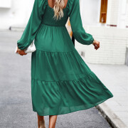 Womens-2023-Long-Sleeve-Maxi-Dress-Green-2