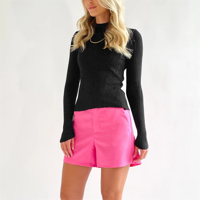 Womens-Mock-Neck-Sweater-Long-Sleeve-Slim-Fitted-Stretch-Ribbed-Knit-Pullover-Jumper-Tops-Black-3.jpg