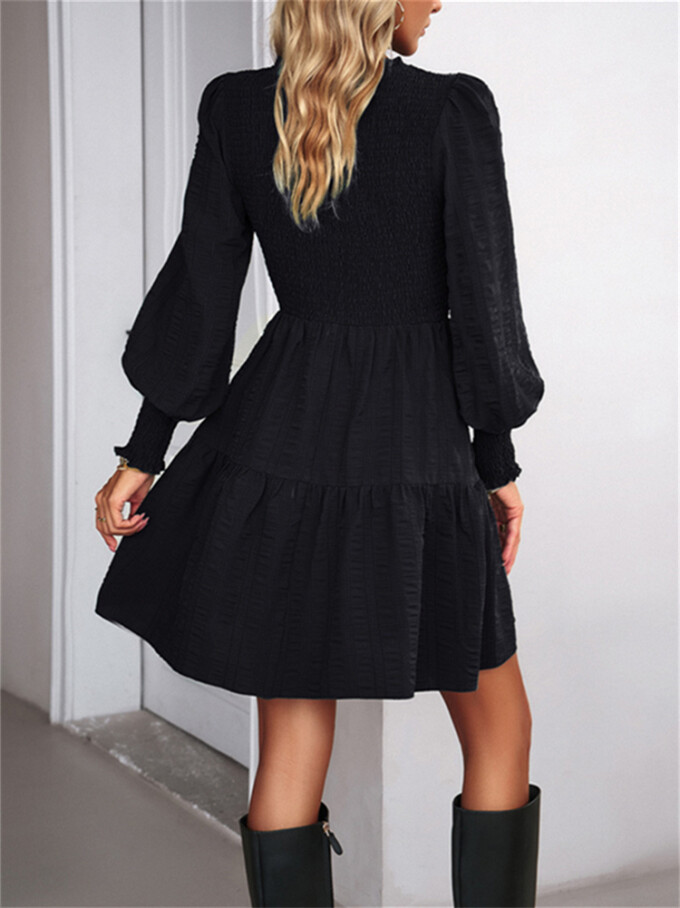 Womens-2023-Casual-Puff-Long-Sleeve-Mock-Neck-Dress-Black-2.jpg