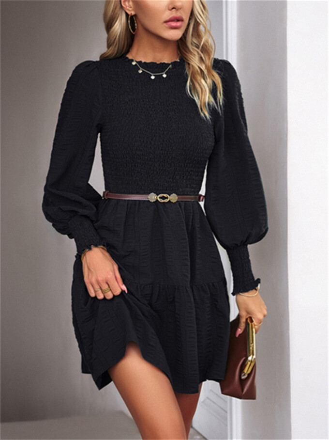 Womens-2023-Casual-Puff-Long-Sleeve-Mock-Neck-Dress-Black-3.jpg