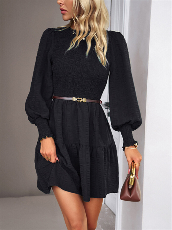 Womens-2023-Casual-Puff-Long-Sleeve-Mock-Neck-Dress-Black-5.jpg