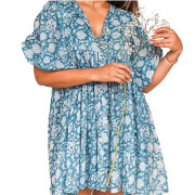 Womens-Summer-Boho-Mini-Dress-Blue-1