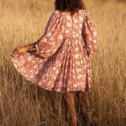 Womens-Summer-Boho-Mini-Dress-Orange-4