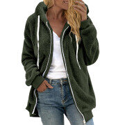 Womens-Winter-Fleece-Jacket-Hooded-Zipper-Sherpa-Coat-Armygreen-1