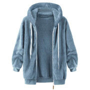 Womens-Winter-Fleece-Jacket-Hooded-Zipper-Sherpa-Coat-Blue-2