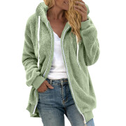 Womens-Winter-Fleece-Jacket-Hooded-Zipper-Sherpa-Coat-Green-1