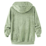 Womens-Winter-Fleece-Jacket-Hooded-Zipper-Sherpa-Coat-Green-3